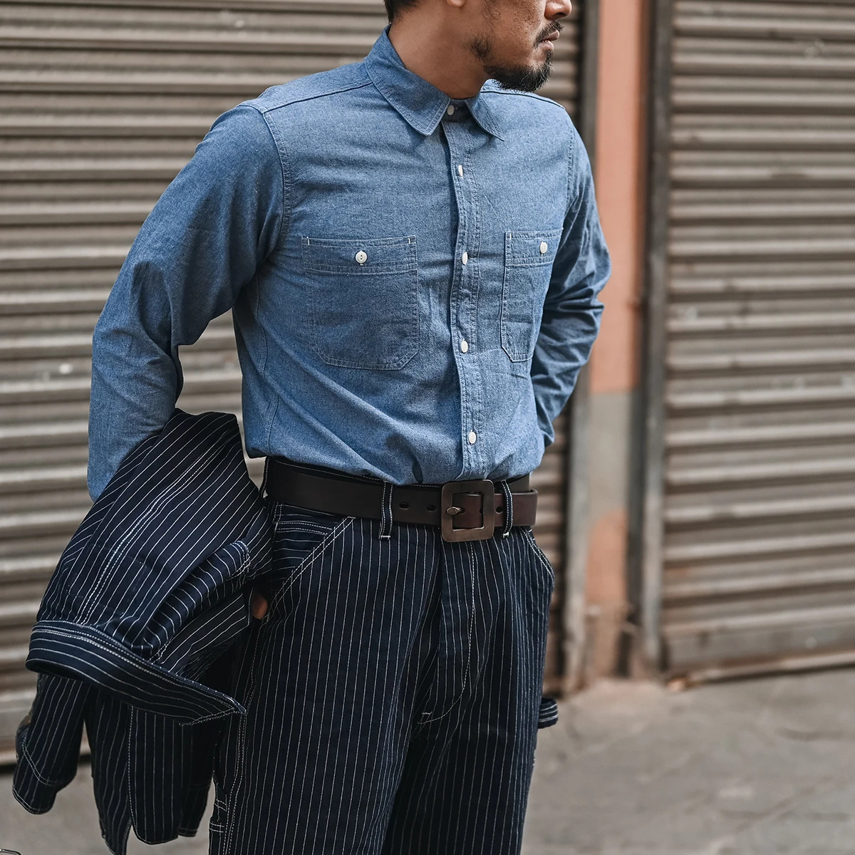 The Pantelleria Men’s Vintage Button Down Denim Shirt
