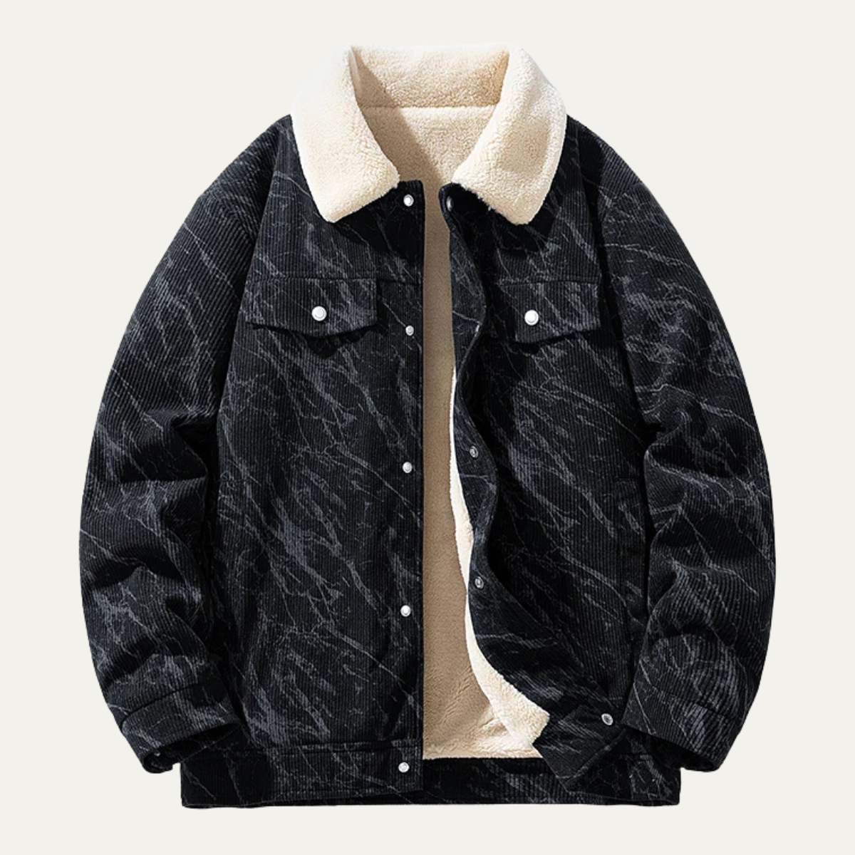 The Rockhaven Men’s Retro Corduroy Sherpa Fleece Lined Jacket