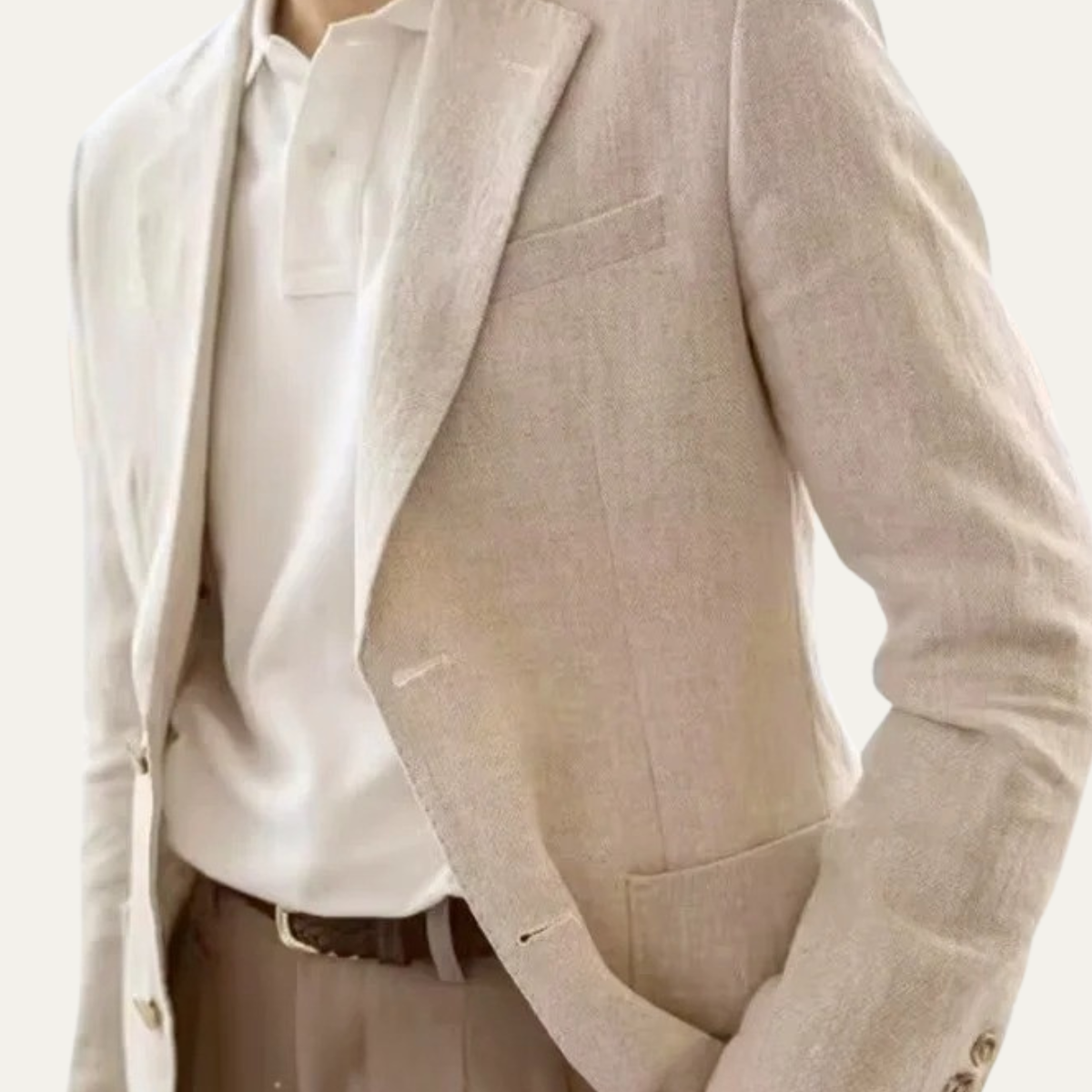 The Parkwood Men's Slim Fit Notch Lapel Single Breasted Summer Blazer