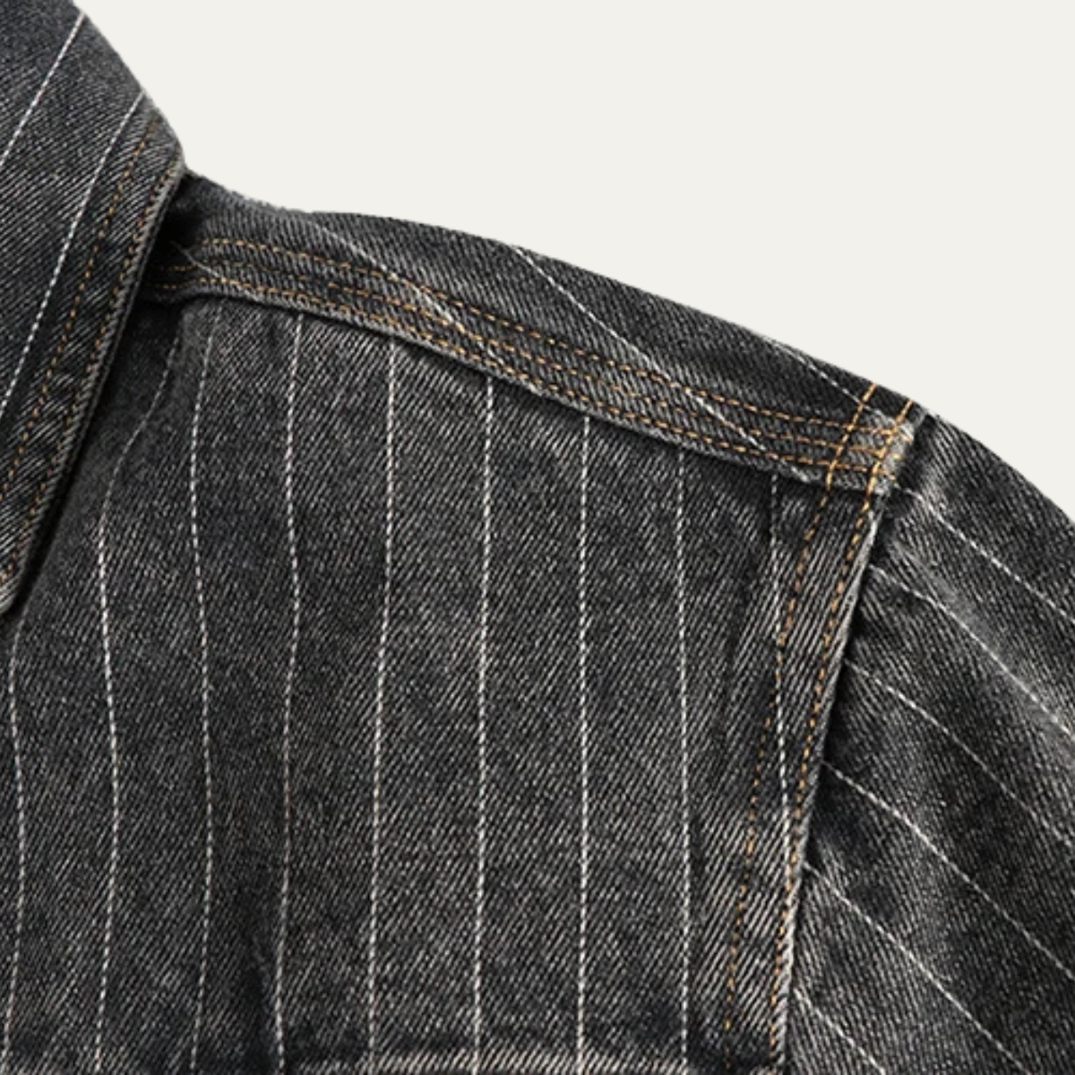 The Riverhill Men’s Retro Striped Denim Shirt Jacket