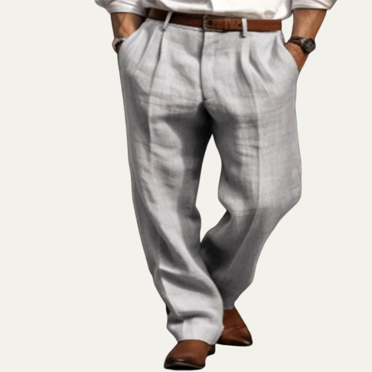 The Millhaven Men's Vintage Casual Pleated Straight Pants