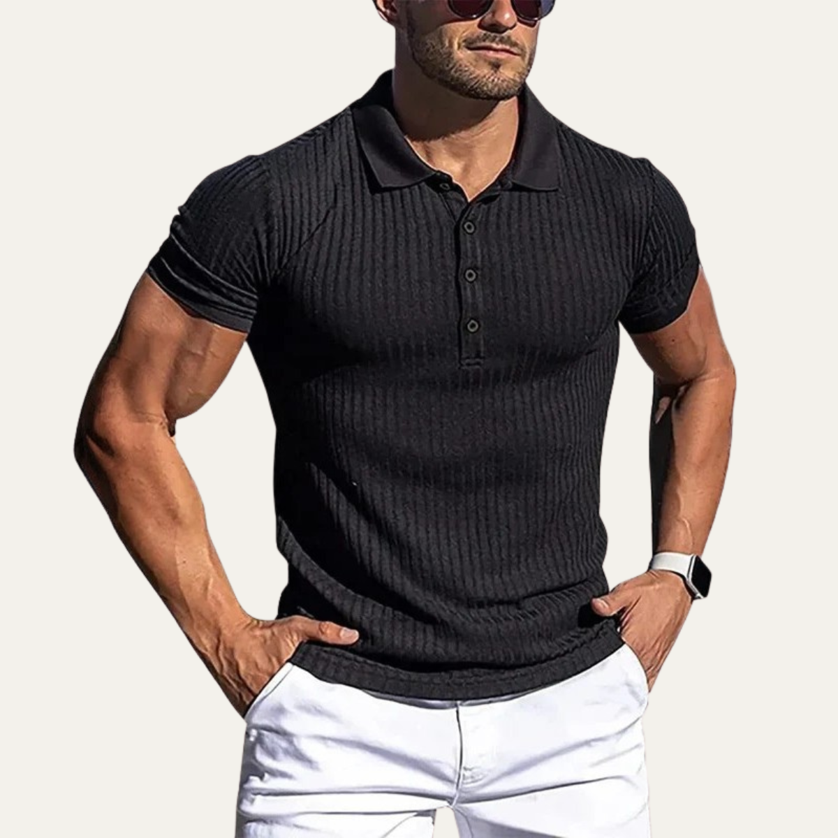 The Ironwood Men’s Ribbed Knit Casual Fit Polo Shirt