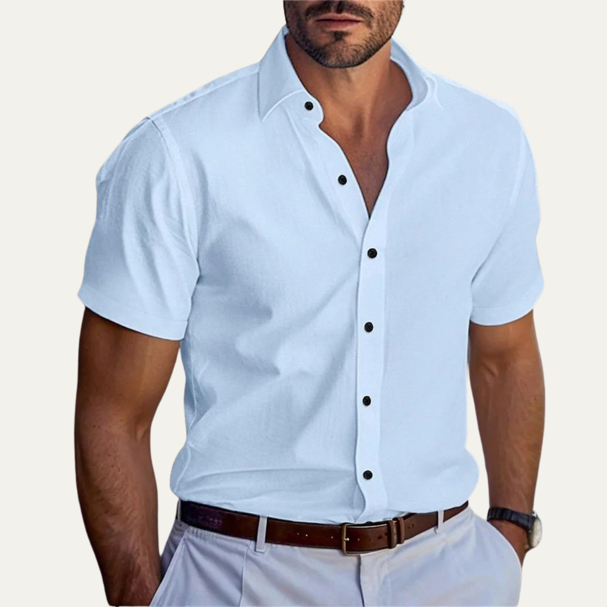 The Belluno Men’s Casual Business Solid Button Up Shirt