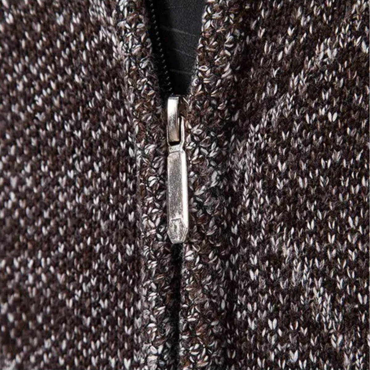 The Amalfi Men’s Knit Fleece Zip-Front Cardigan with Diamond Pattern