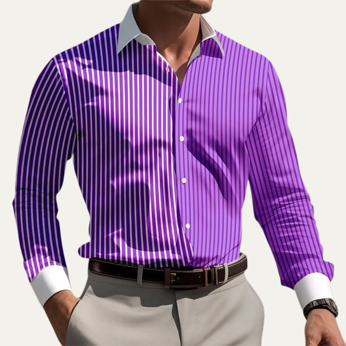 The Ponte Vedra Men’s Trendy Smart Fit Striped Linen Shirt