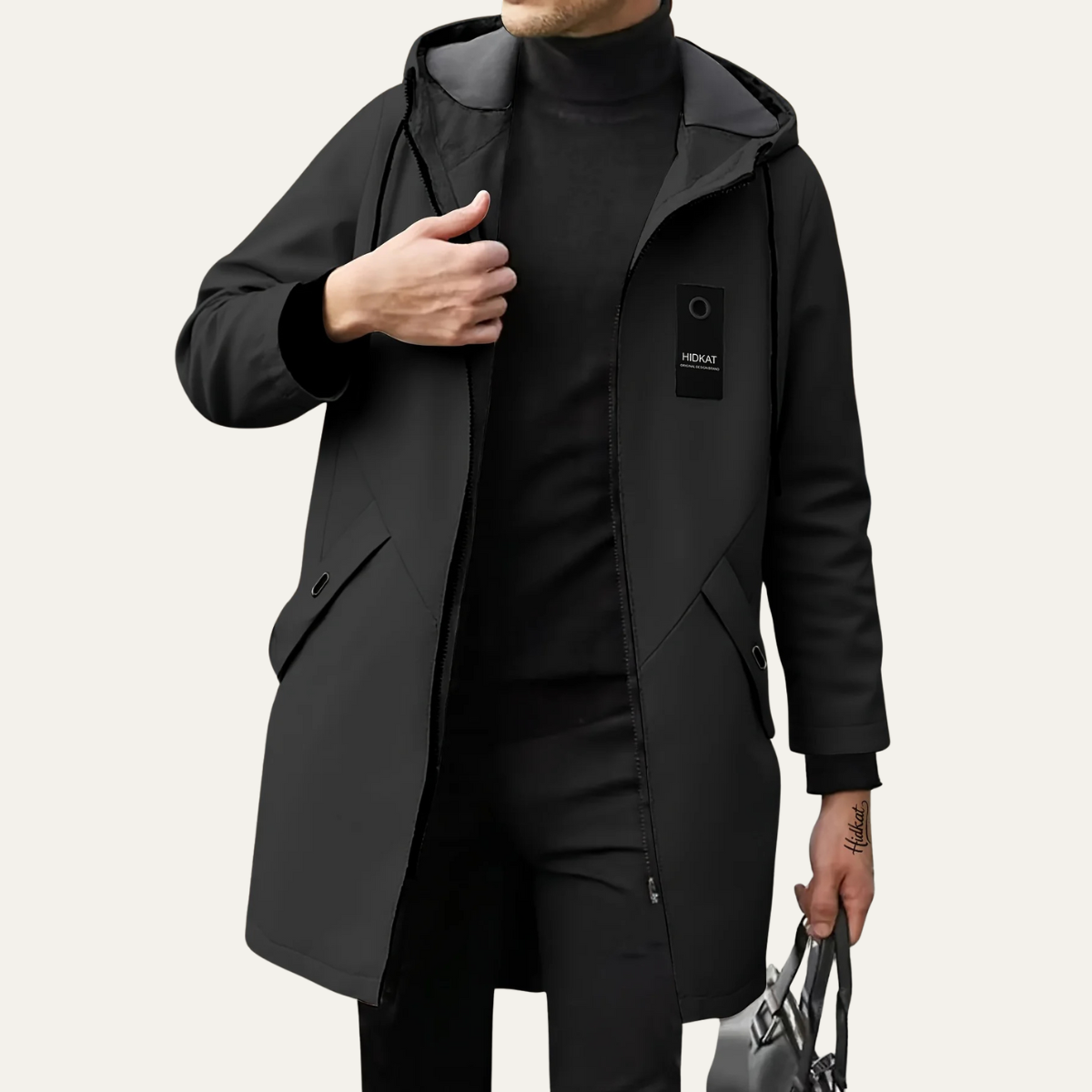 The Crestfall Waterproof Long Rain Jacket – Windproof Hooded Casual Coat