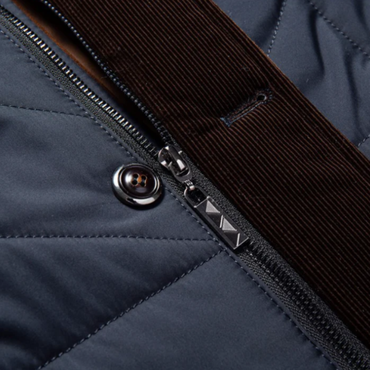 The Stratton Men’s Stylish Padded Winter Quilted Jacket with Velvet Collar