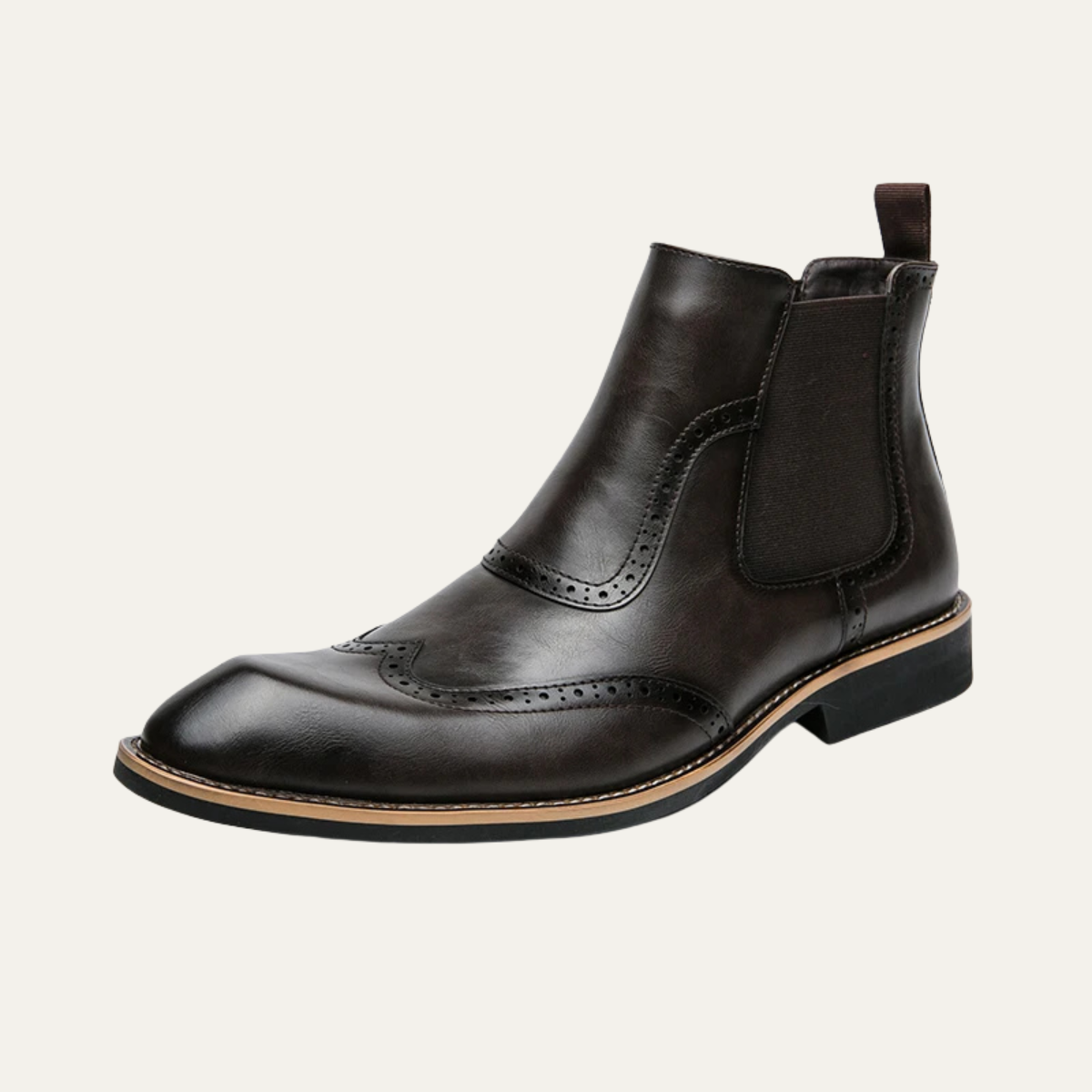 The Gravedona Men’s Leather Brogue Chelsea Dress Boots