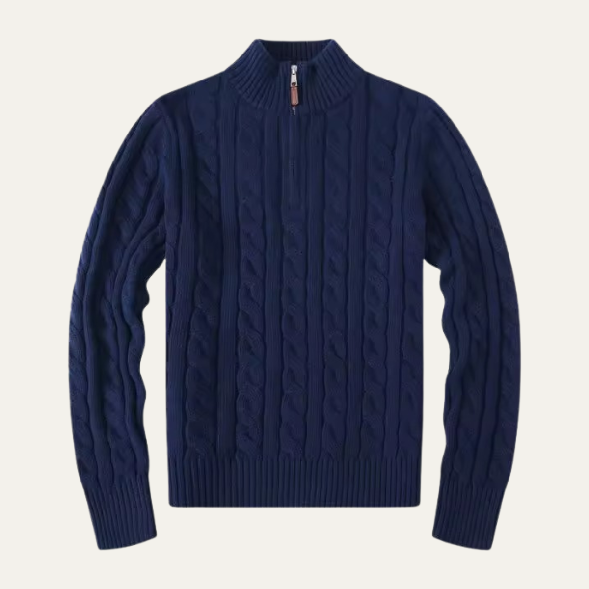 The Marbella Men’s Chunky Cable Knit Quarter Zip Sweater