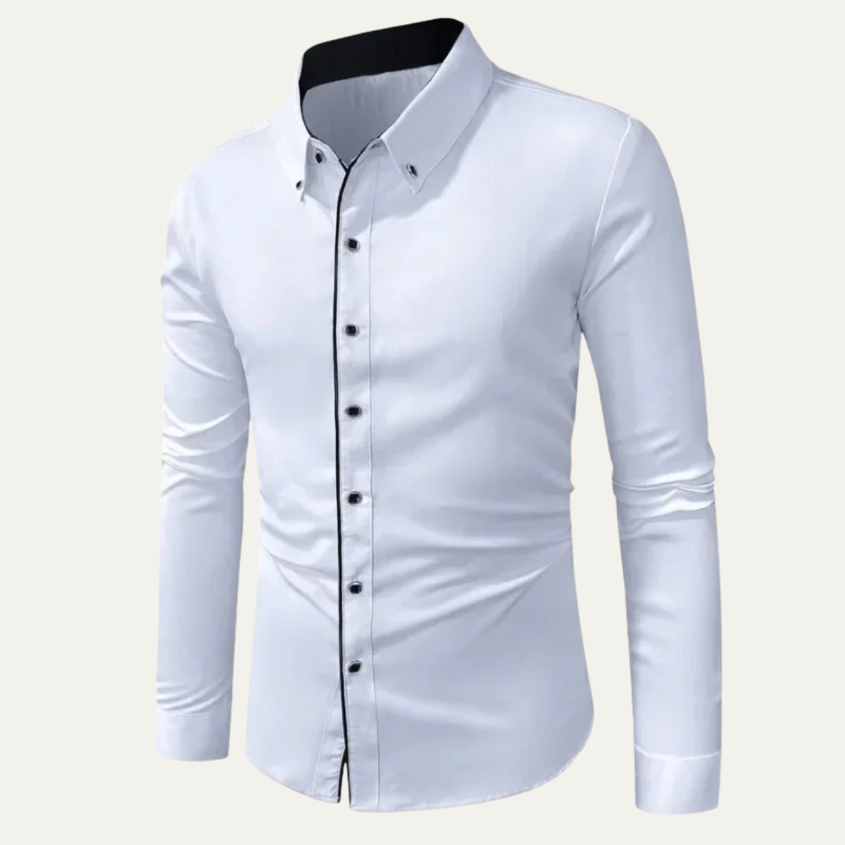 The Deauville Men’s Slim Fit White Dress Shirt – Long Sleeve Button-Up Smart Casual