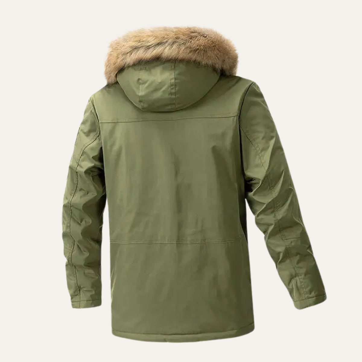 The Tropea Men's Hooded Padded Cotton Jacket with Fur Collar