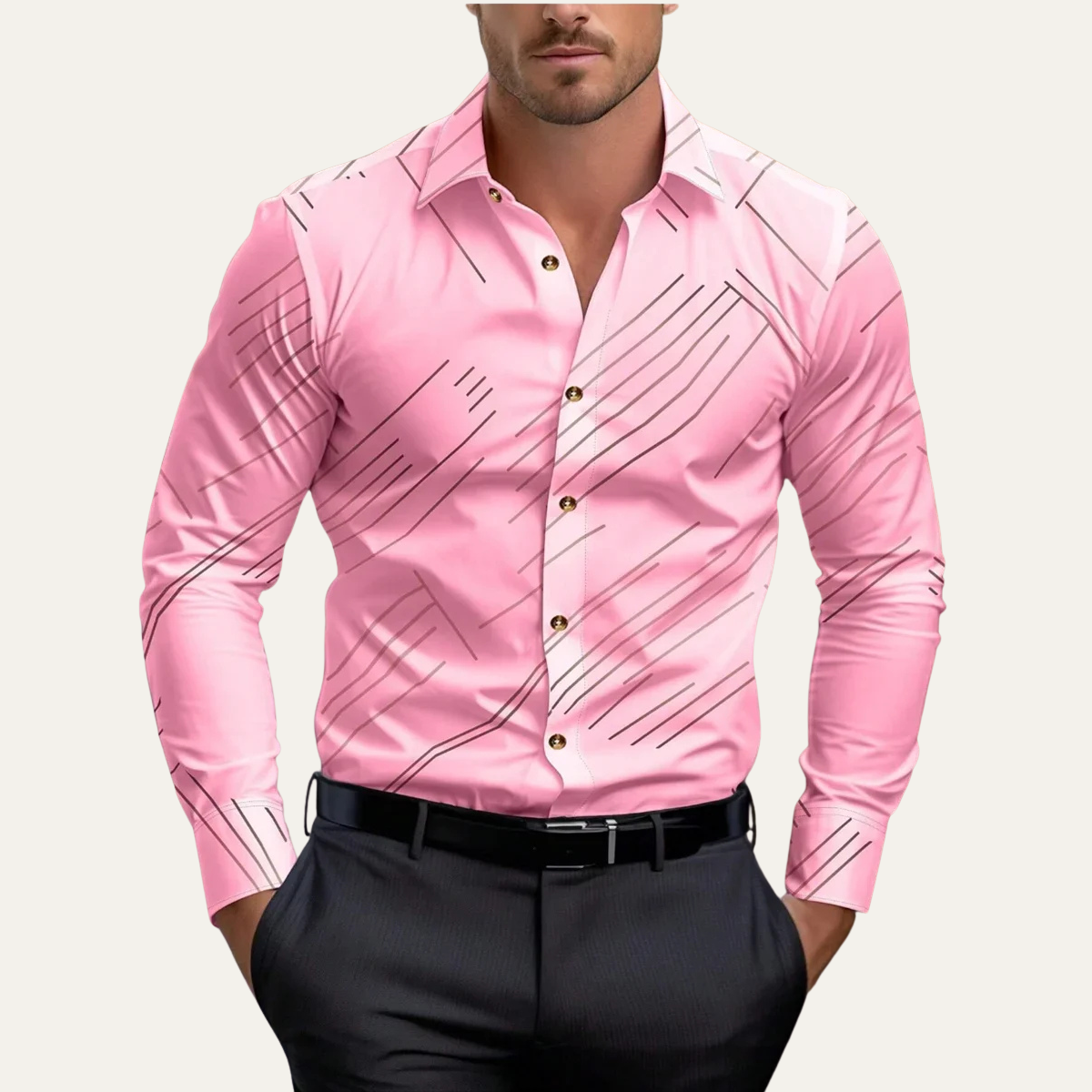 The Tropea Men’s Geometric Print Slim Fit Business Shirt