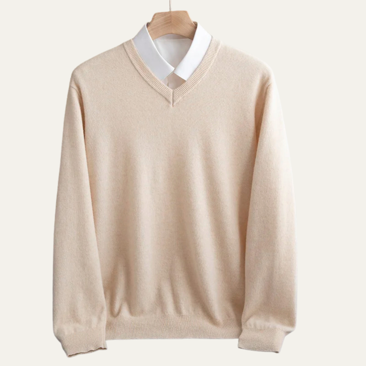 The Santander Men’s Luxury Knit Merino Wool V Neck Sweater