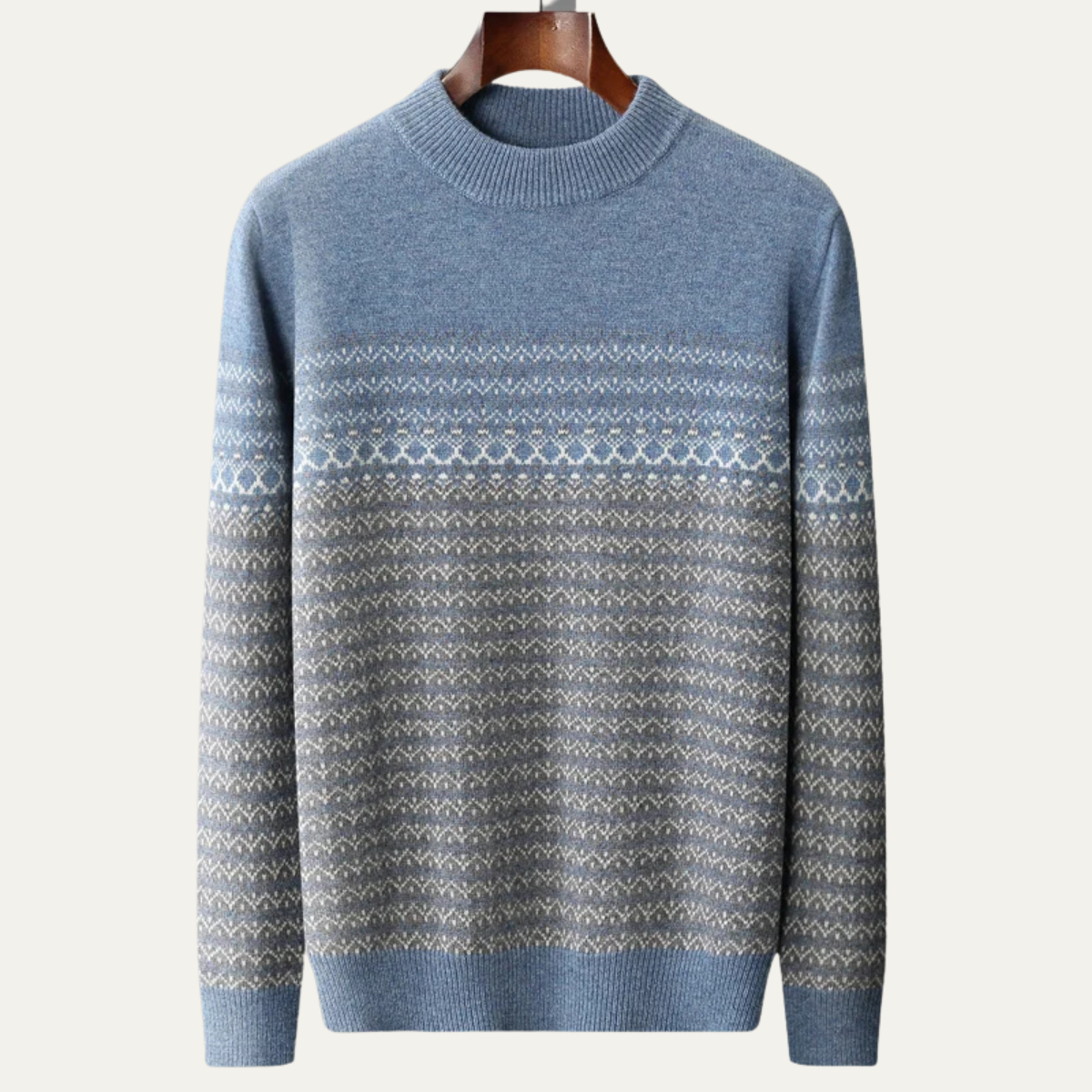 The Murcia Men’s Thick Winter Jacquard Knit High Collar Sweater