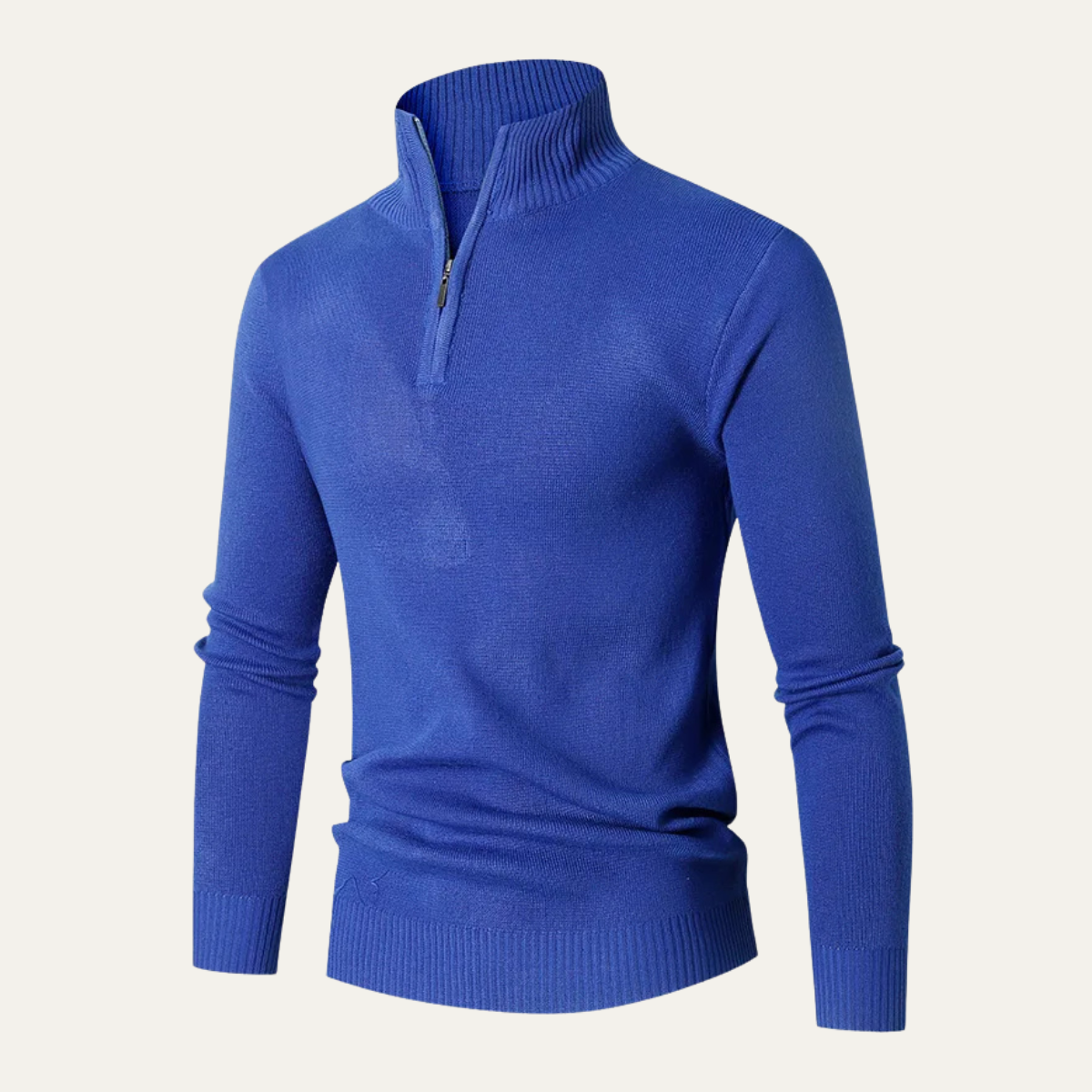 The Monza Men’s High Collar Quarter Zip Neck Knit Sweater