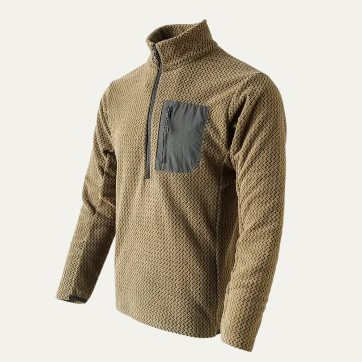 The Kingsport Men’s Thick Waffle Knit Fleece Half Zip Sweater