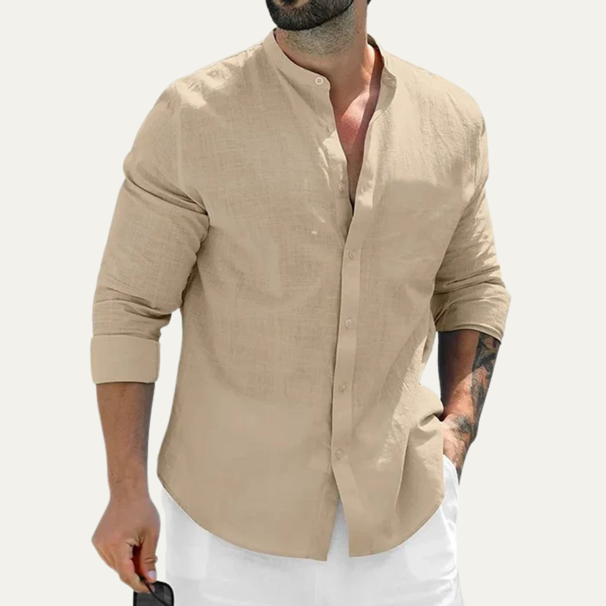 The Lonsdale Men’s Soft Linen Button Up Shirt