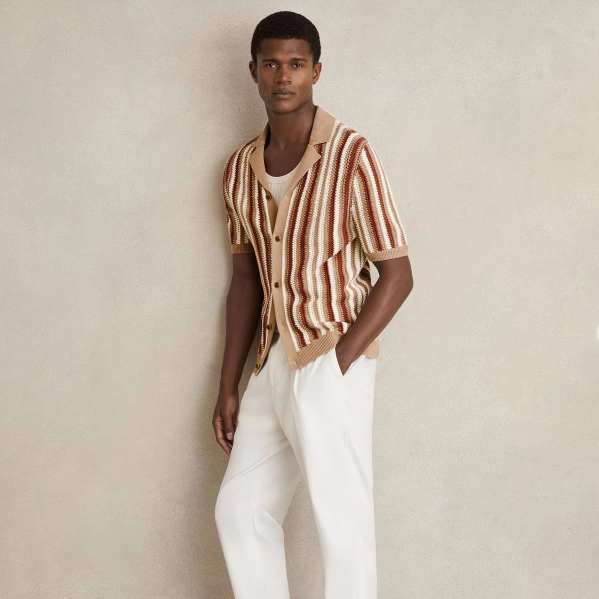 The Cedar Ridge Men’s Vintage Stripe Knit Button Up Shirt