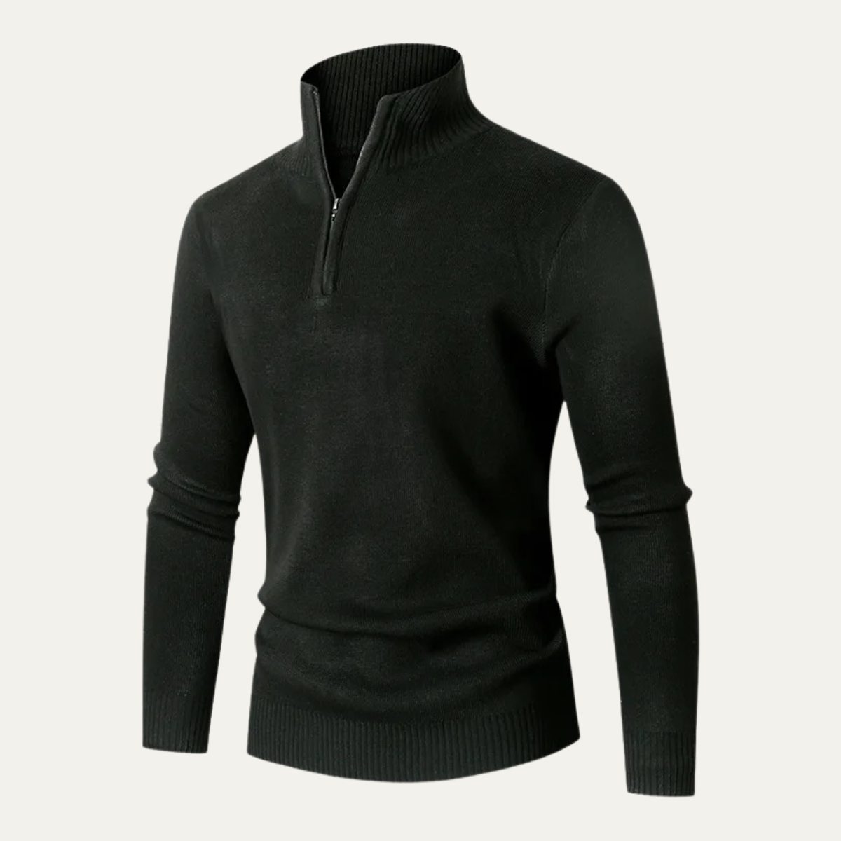 The Monza Men’s High Collar Quarter Zip Neck Knit Sweater