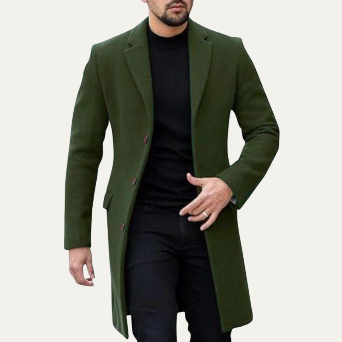 The Brianza Men’s Smart Single Breasted Wool Blend Overcoat