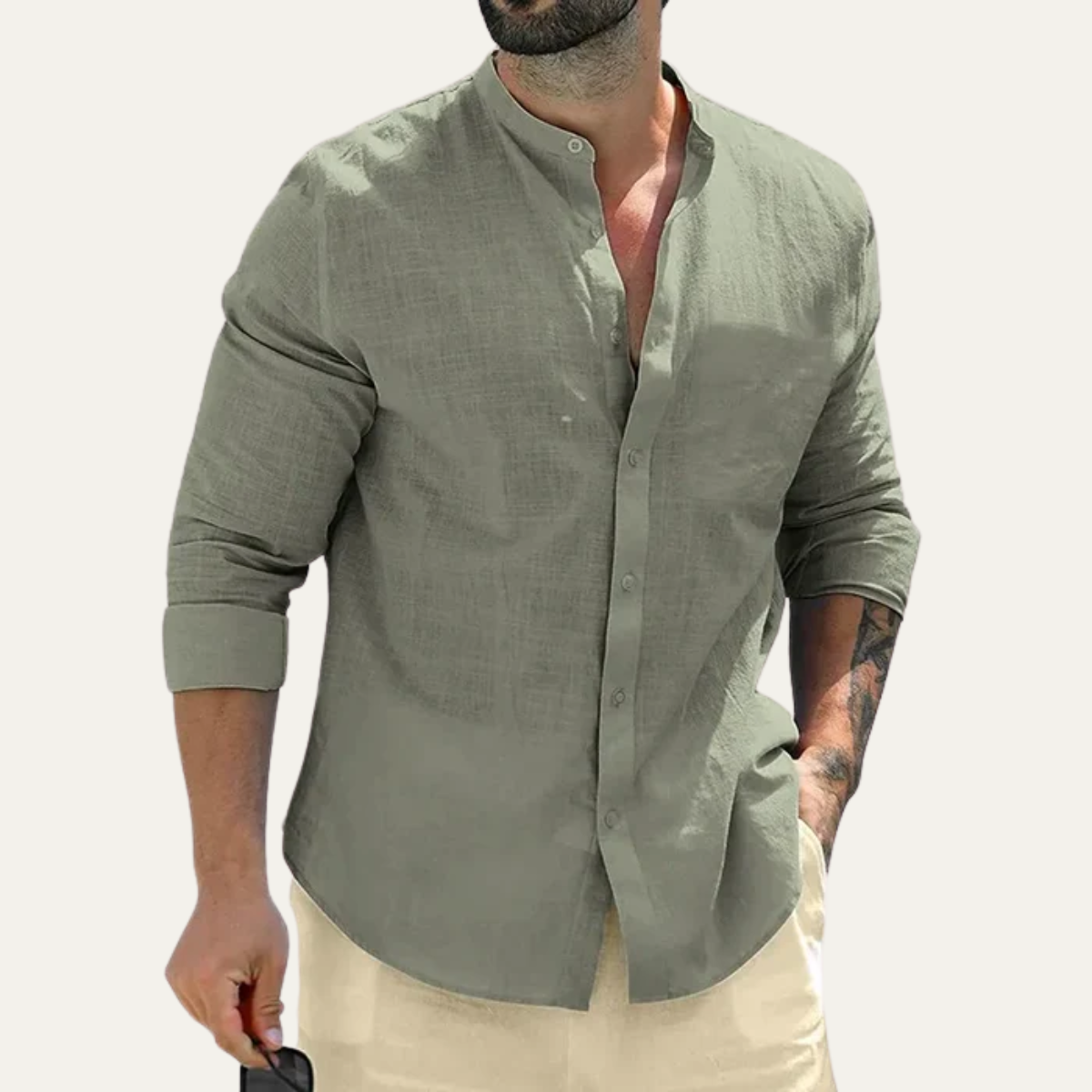 The Lonsdale Men’s Soft Linen Button Up Shirt