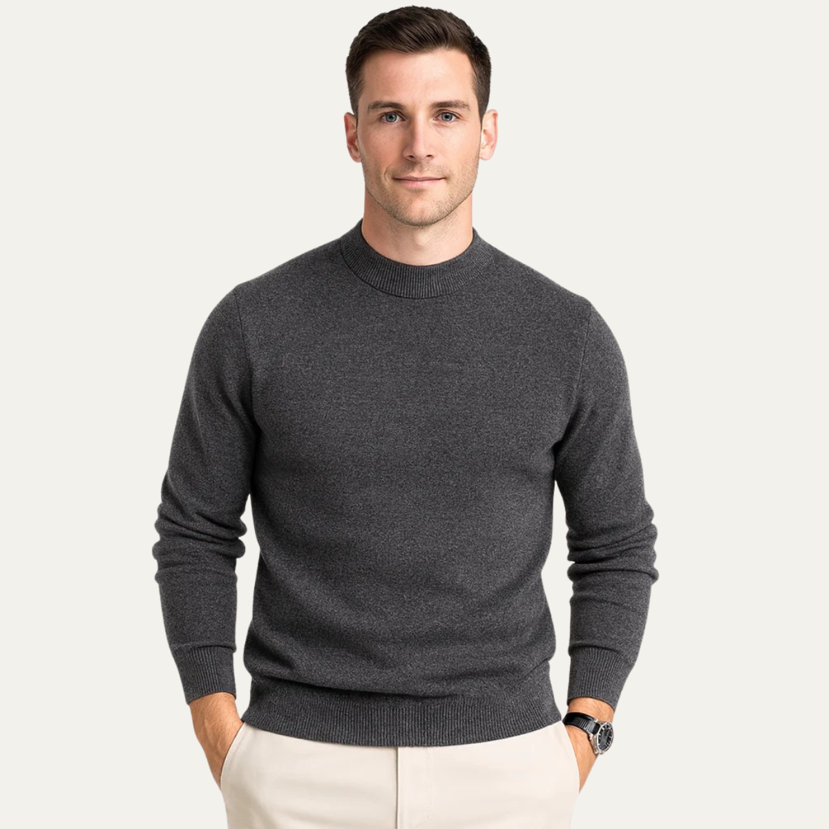 The Cattolica Men’s Classic Plain Knit Crew Neck Sweater