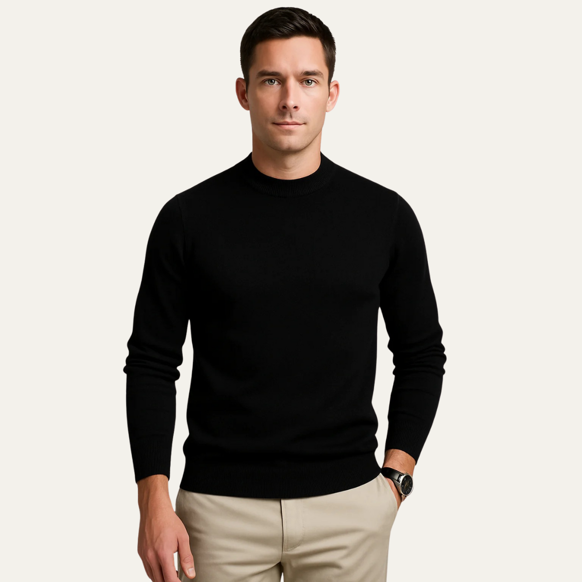 The Cattolica Men’s Classic Plain Knit Crew Neck Sweater