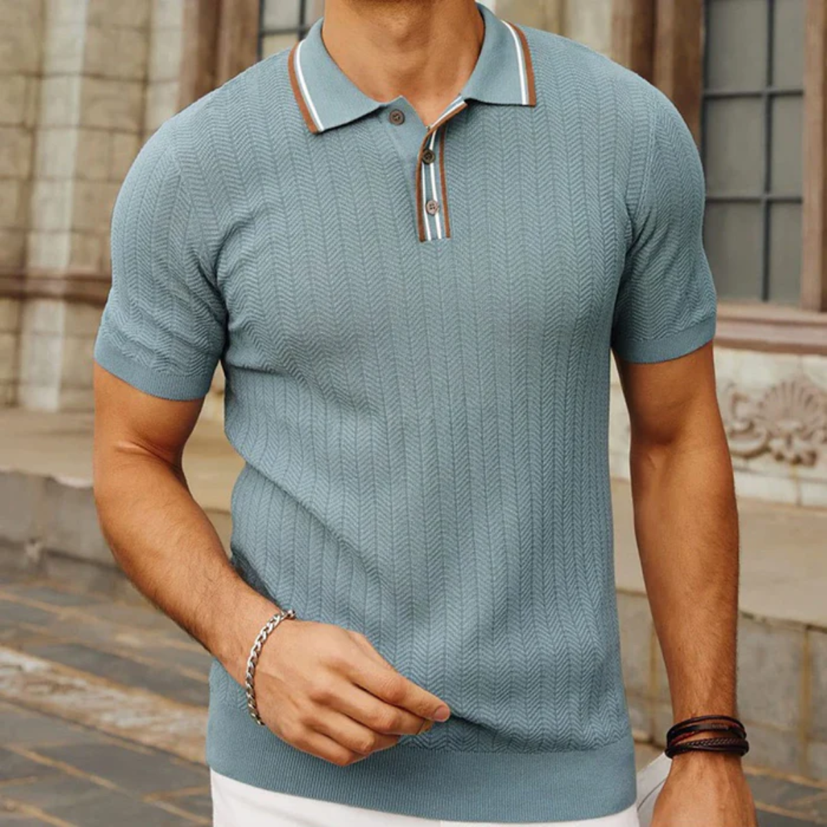 The Glenhaven Men’s Knitted Casual Fit Polo Shirt