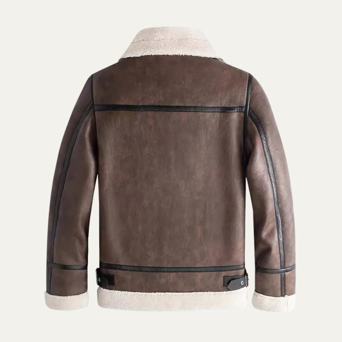 The Fairview Men’s Retro Leather Jacket with Shearling Lining