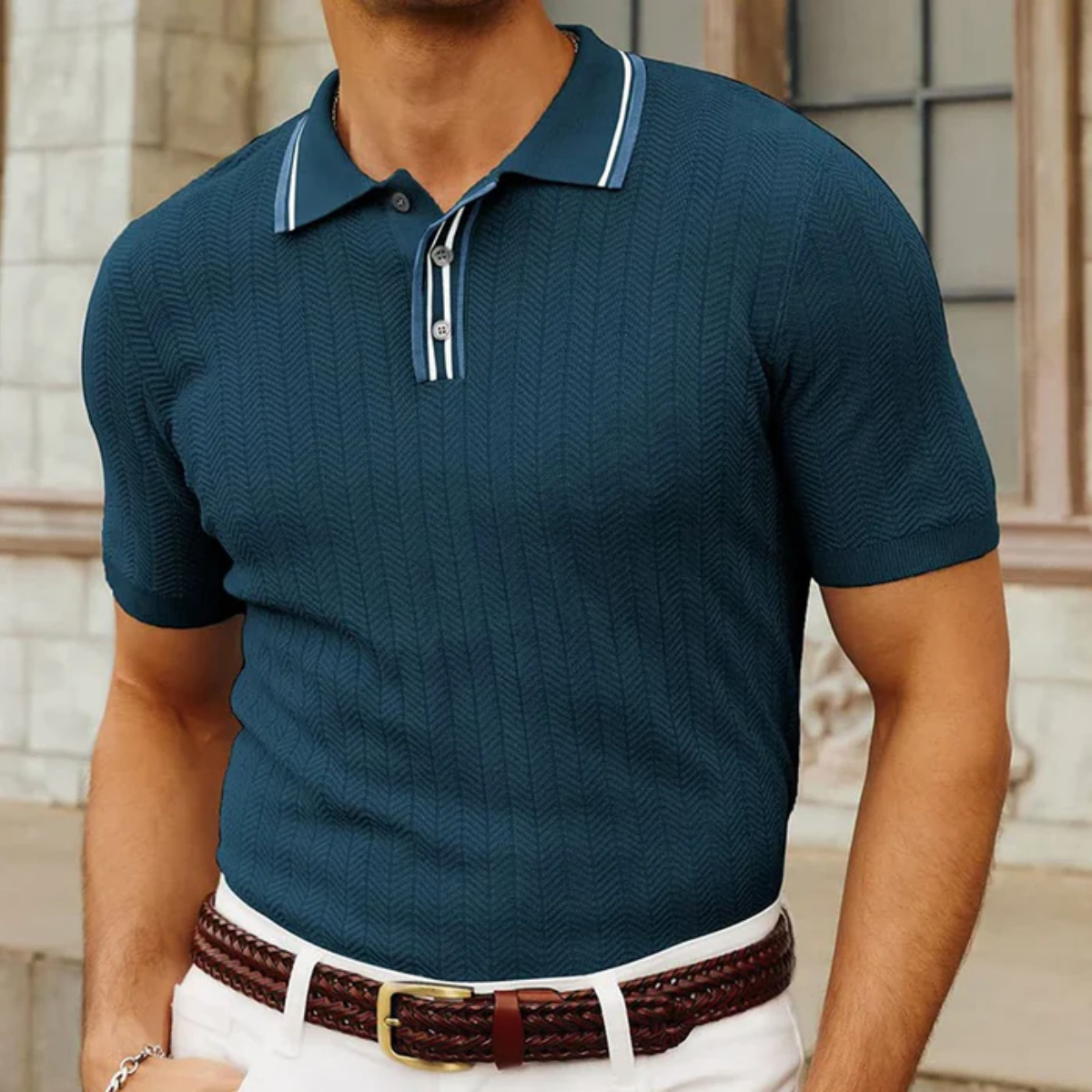 The Glenhaven Men’s Knitted Casual Fit Polo Shirt
