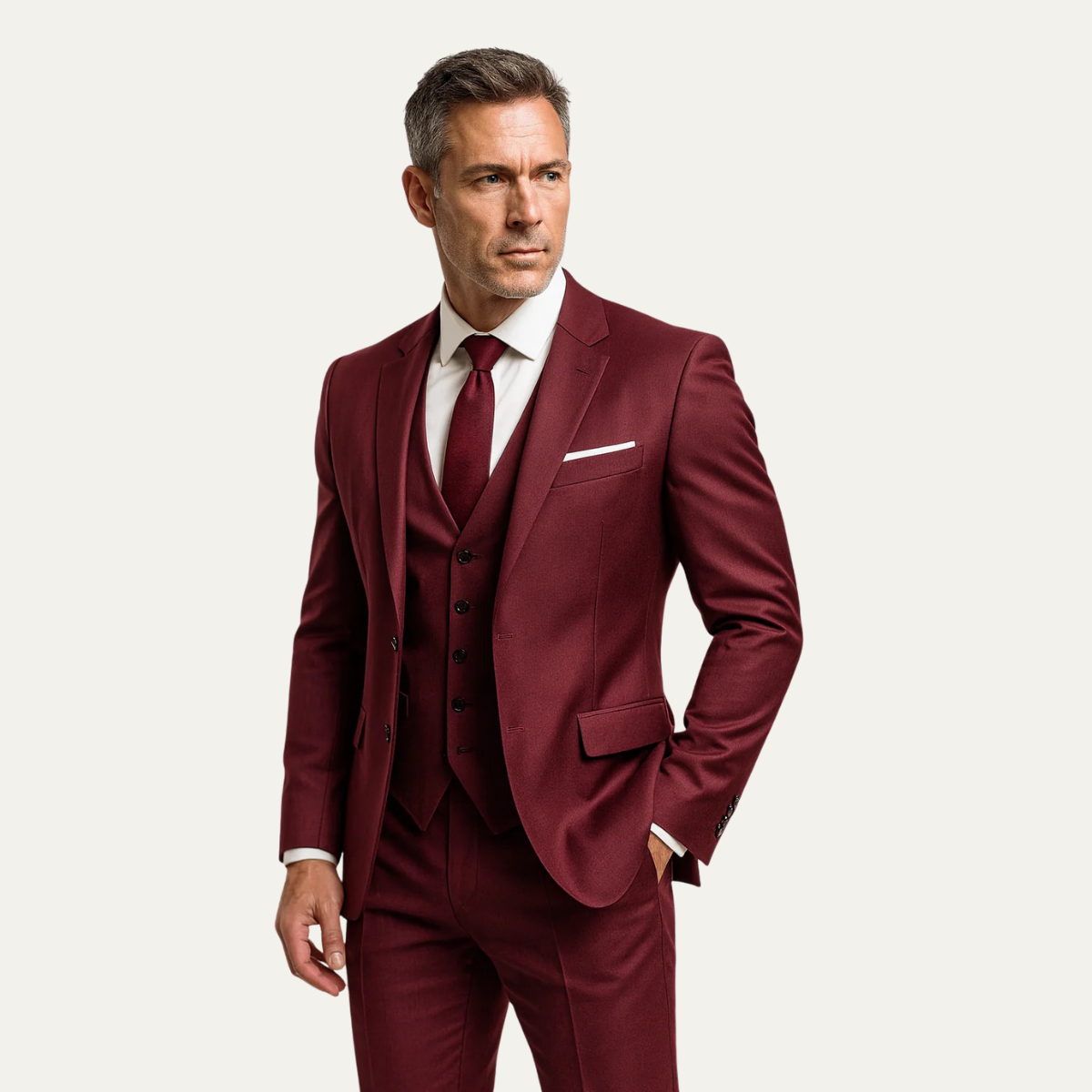 The Teramo Men’s 3 Piece Suit Set – Blazer, Waistcoat & Trousers