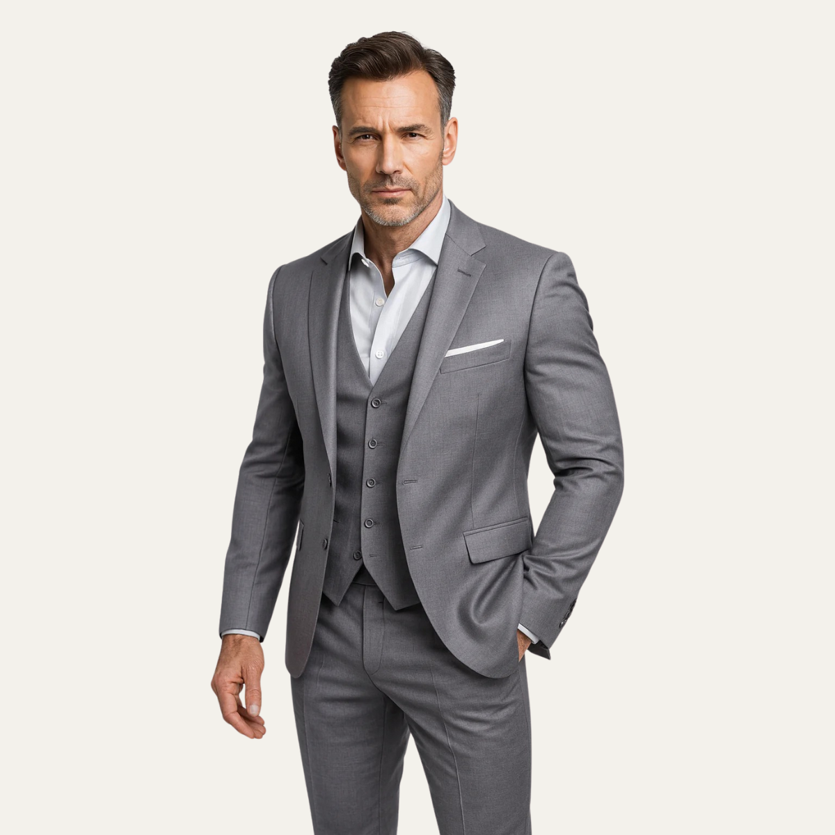 The Teramo Men’s 3 Piece Suit Set – Blazer, Waistcoat & Trousers