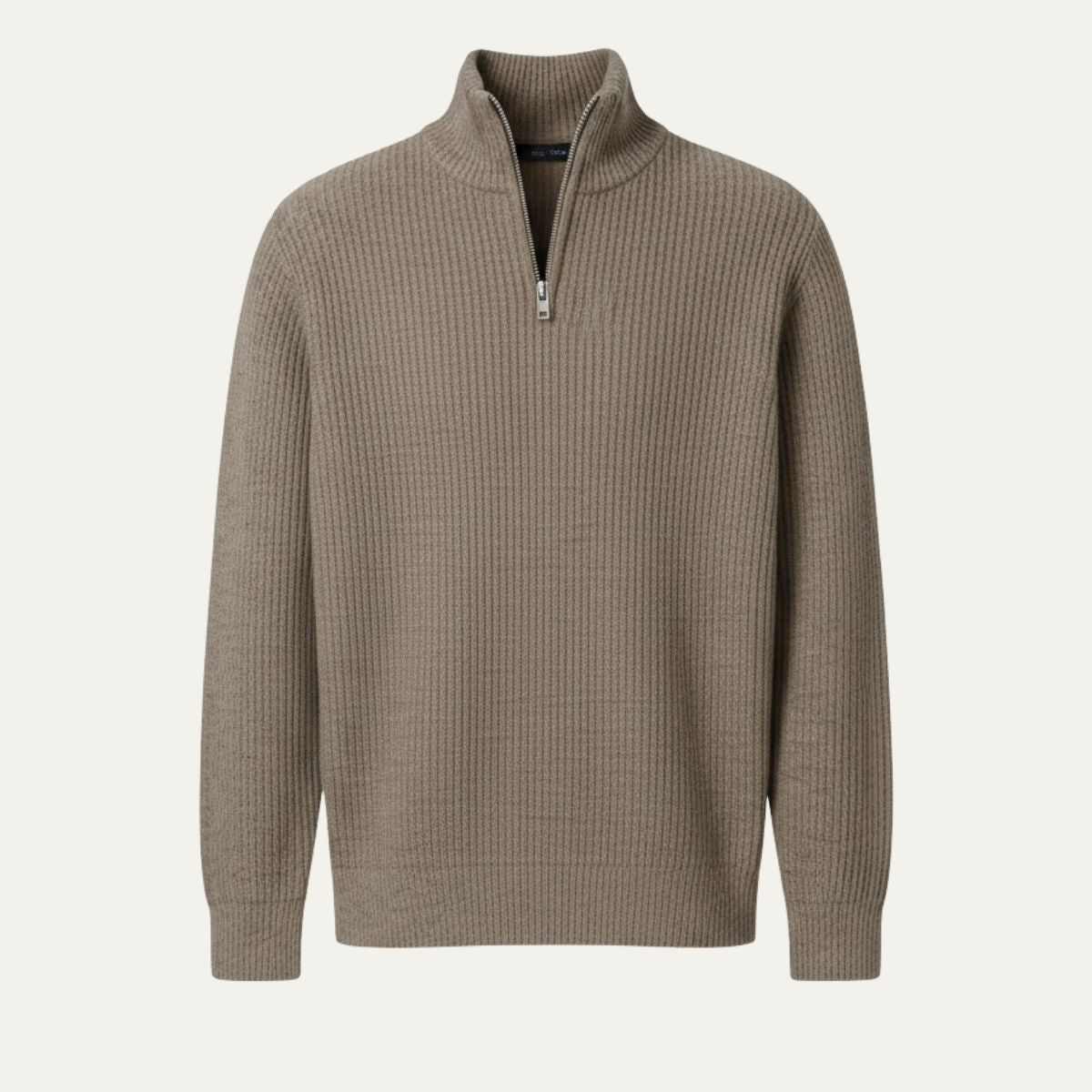 The Edinburgh Men’s Quarter Zip Ribbed Knit Casual Sweater