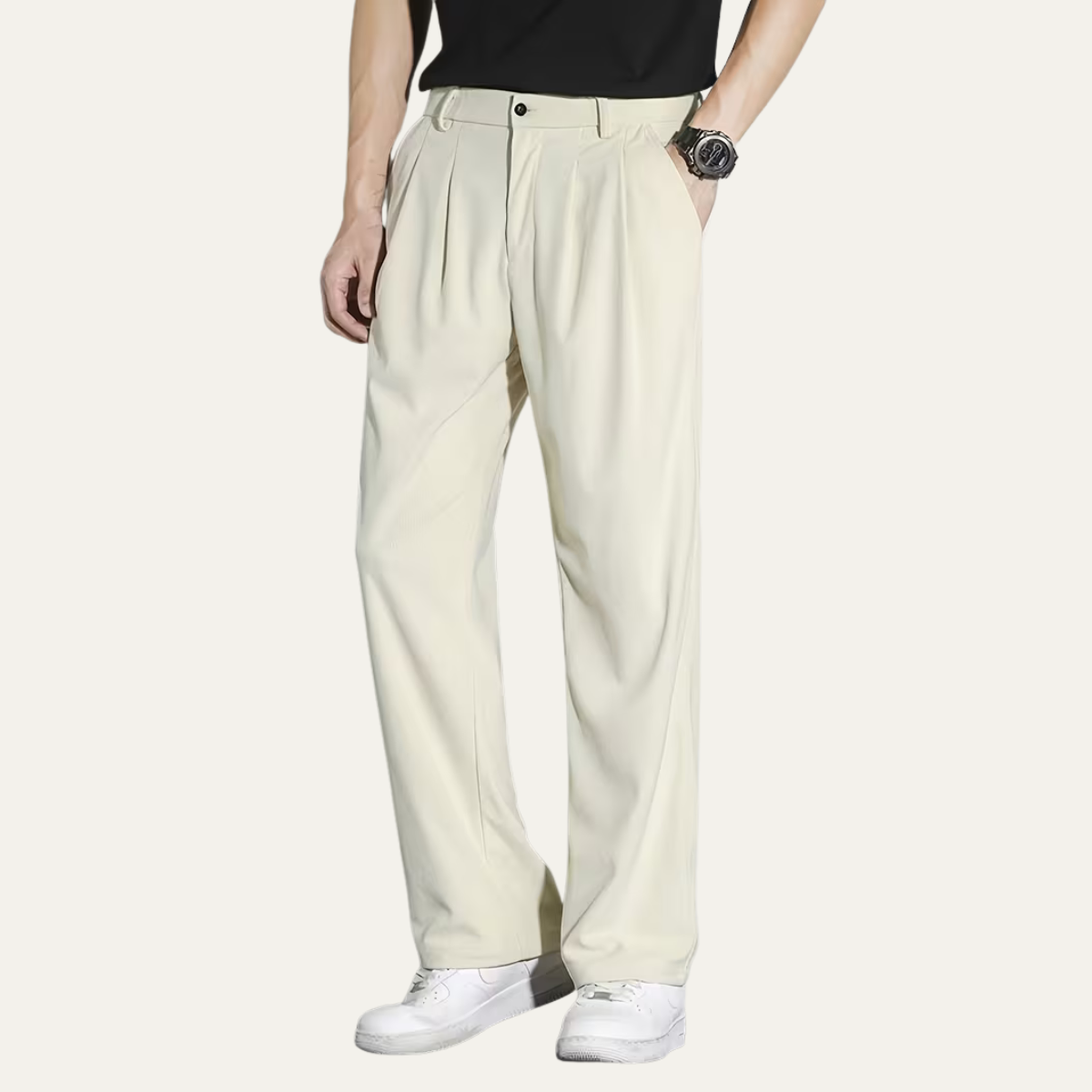 The Caloundra Men’s Premium Wide Leg Corduroy Pleated Dress Pants