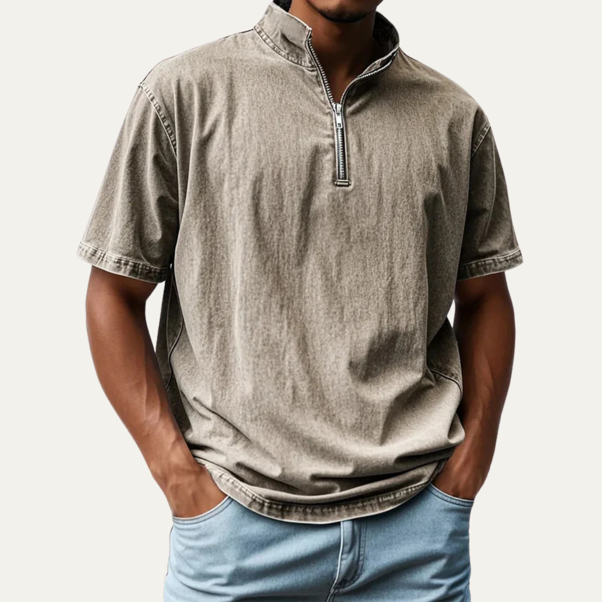 The Milford Men’s Classic Zip Up Collar Shirt