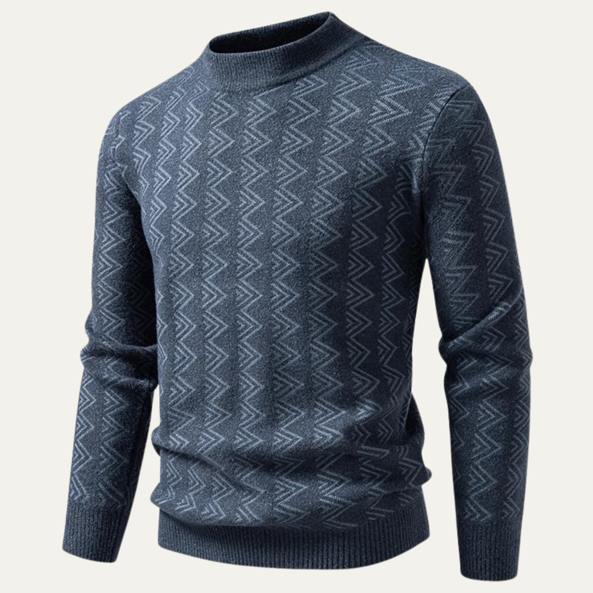 The Elmcrest Men’s Warm Geometric Pattern Crew Neck Knit Sweater