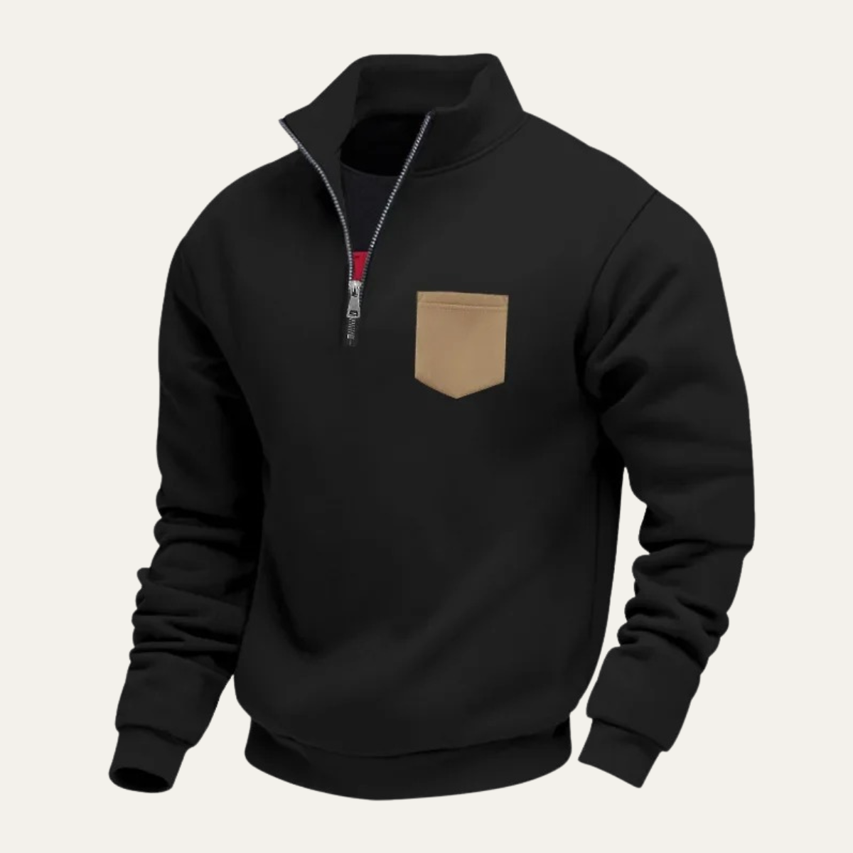 The Pompeii Men’s Casual Half Zip Neck Sweater with Pocket