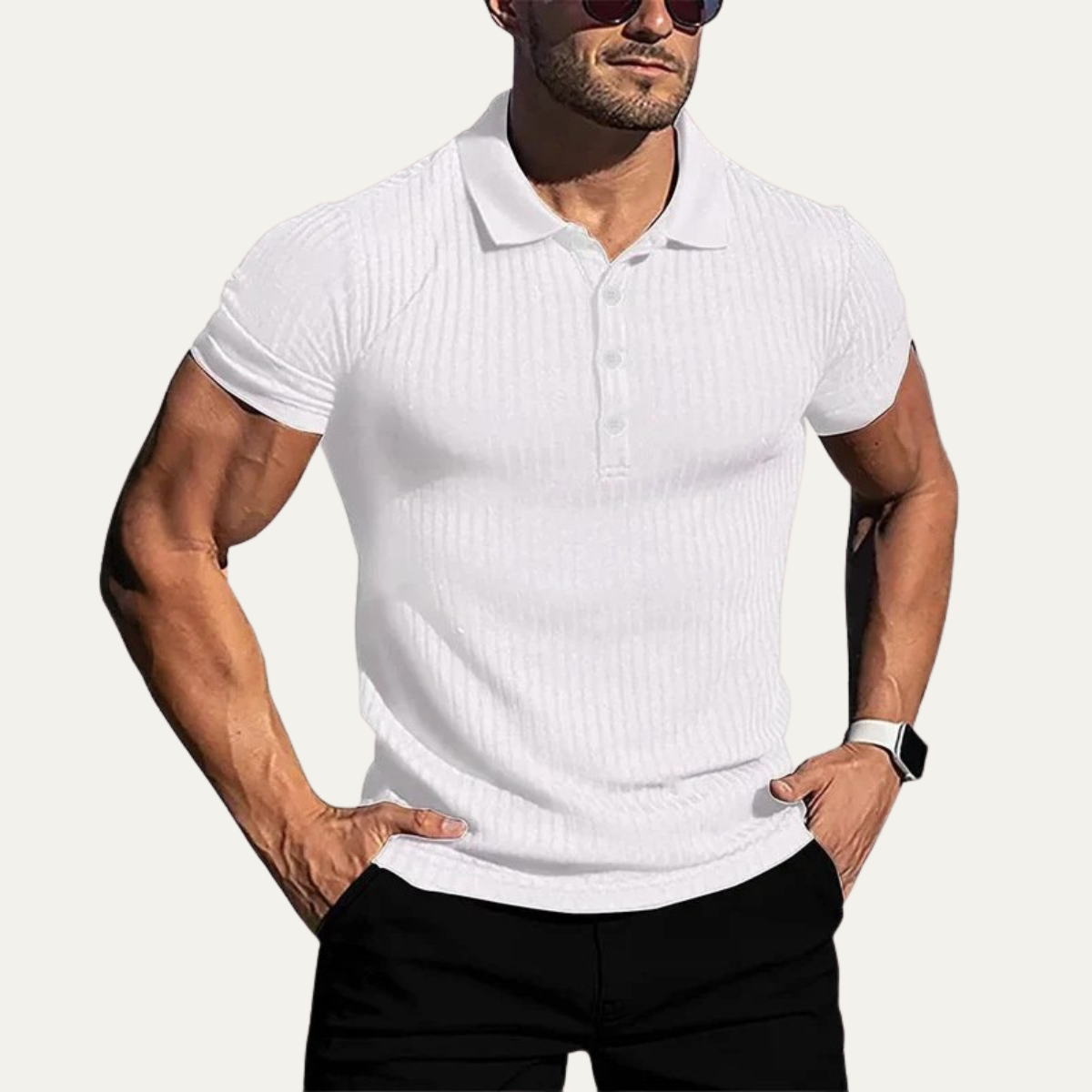 The Ironwood Men’s Ribbed Knit Casual Fit Polo Shirt