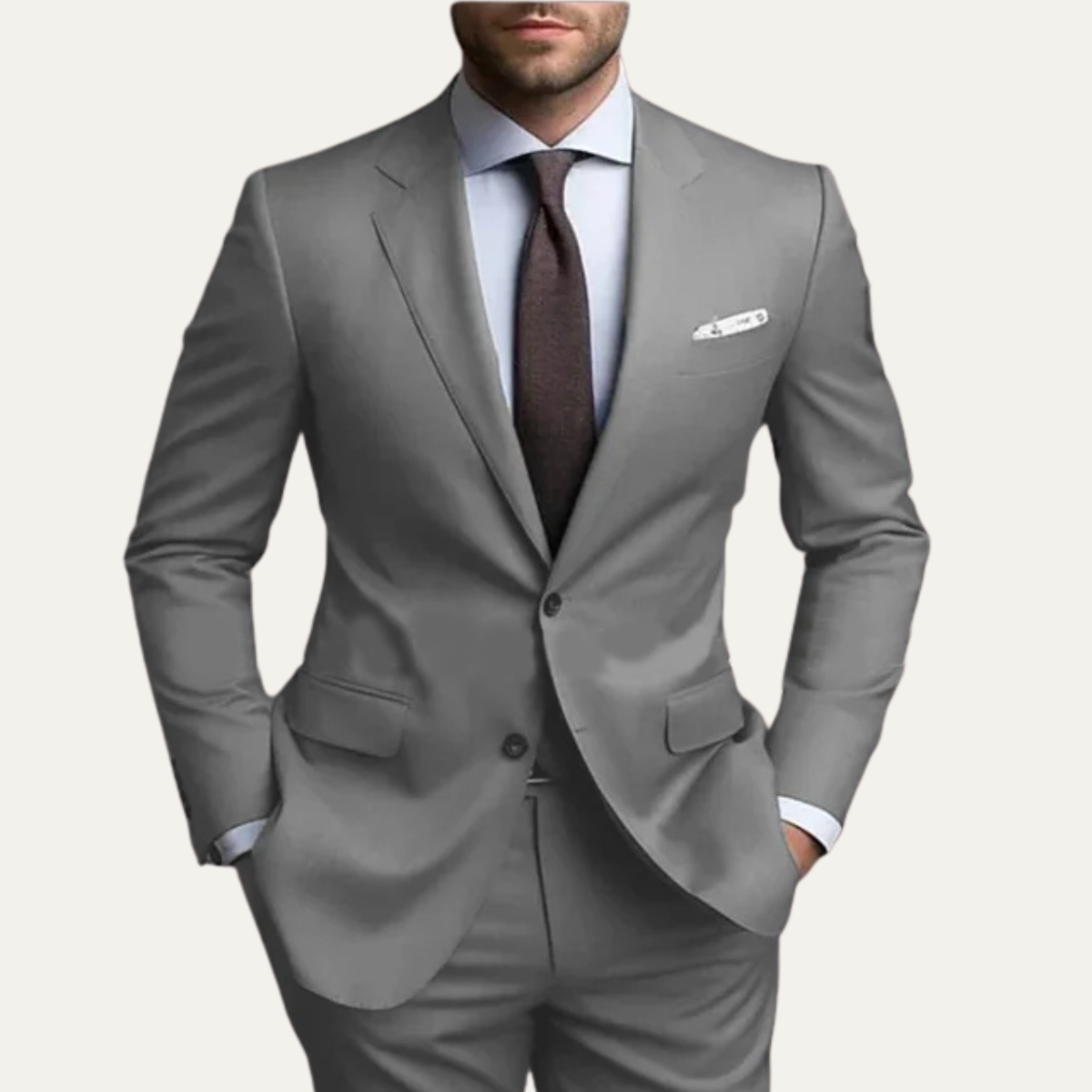 The Langford Men’s Slim Fit 2 Piece Suit – Notched Lapel Blazer & Pants