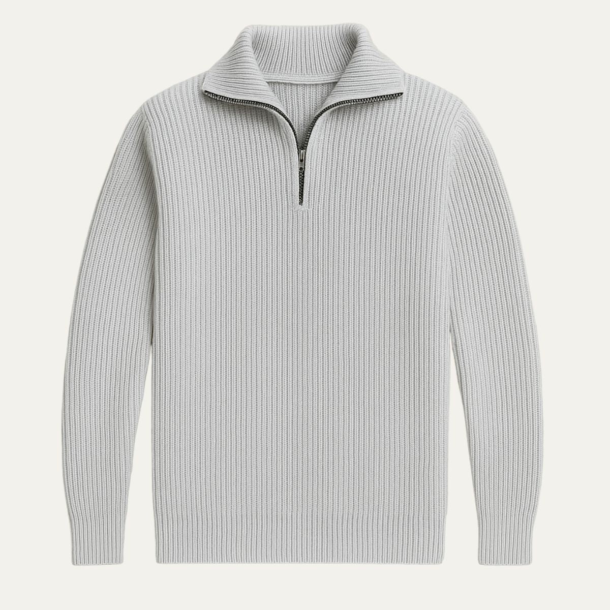 The Merino Knitted Quarter Zip Sweater