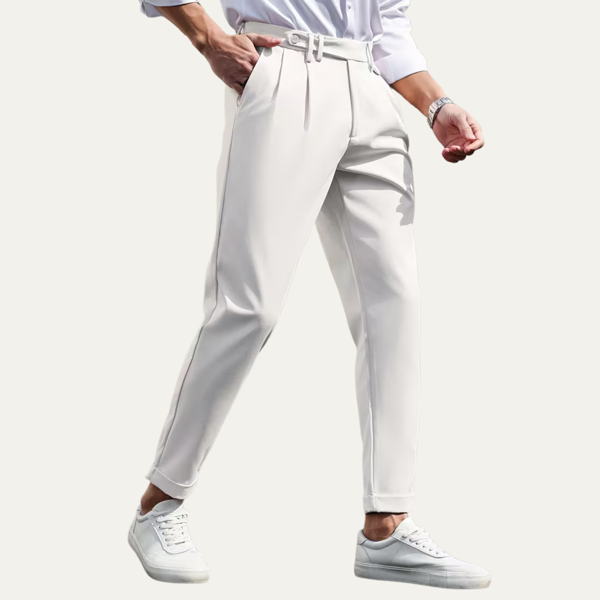 The Burleigh Men’s Tailored Slim Fit Pleated Casual Dress Pants