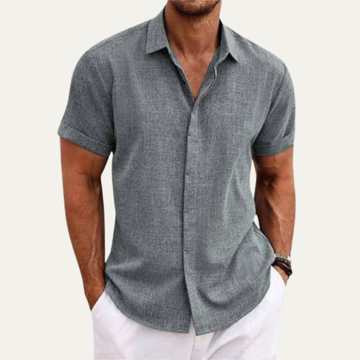 The Aldridge Men’s Lightweight Linen Button Up Summer Shirt