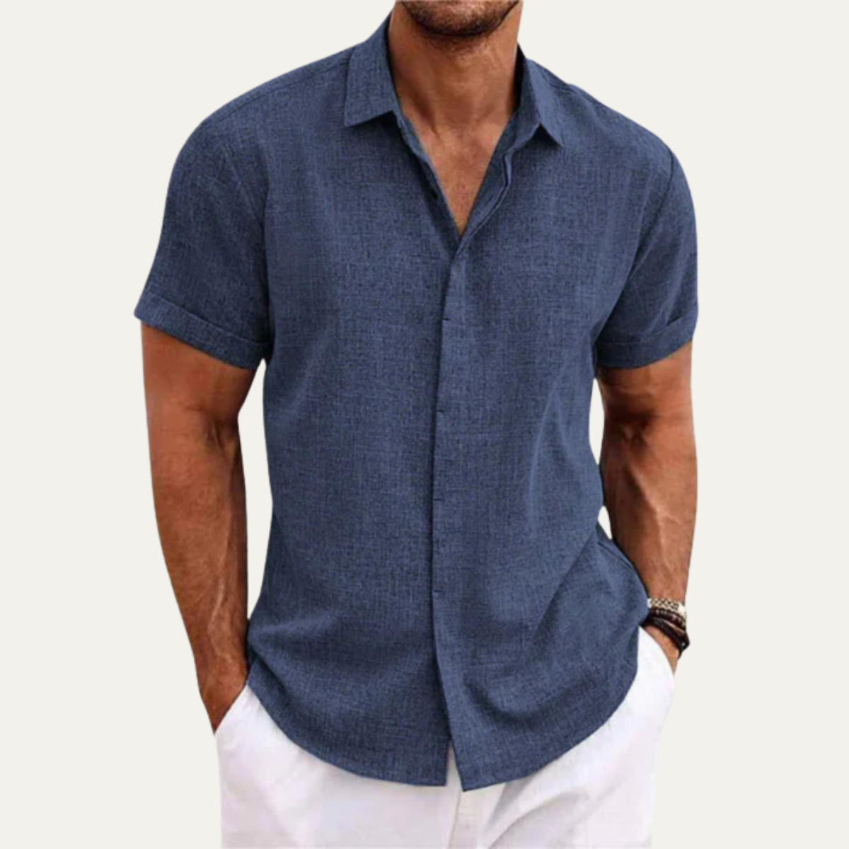 The Aldridge Men’s Lightweight Linen Button Up Summer Shirt