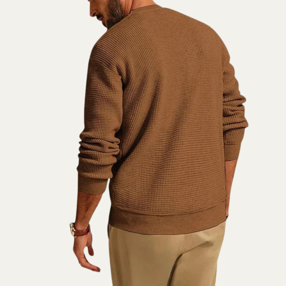The Mayfair Men's Knit Sweater - Casual Textured Crew Neck