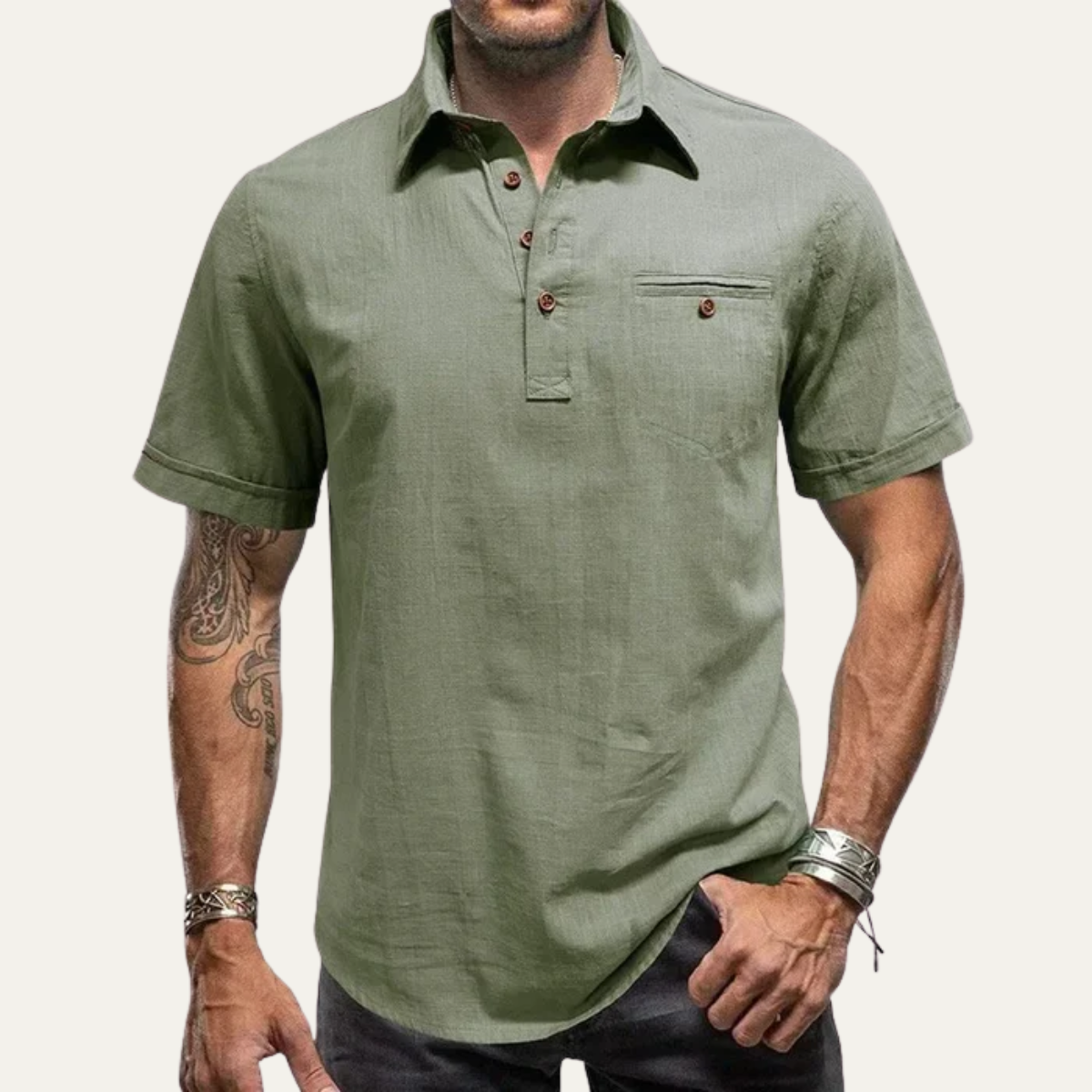 The Kensington Men’s Vintage Casual Linen Shirt