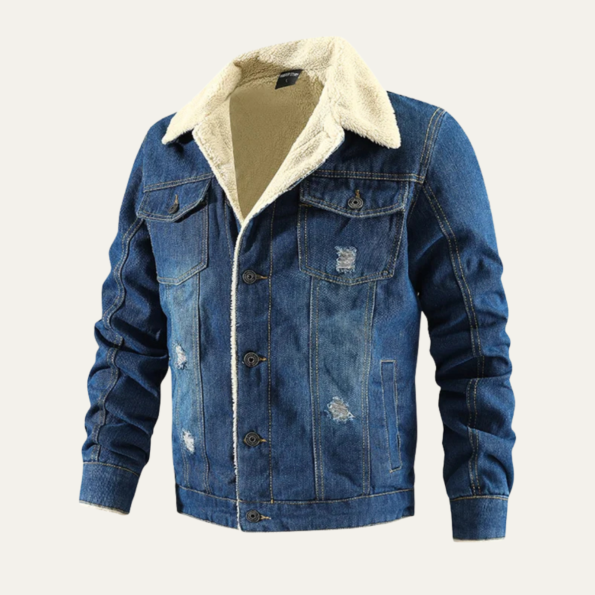 The Crestwood Park Men’s Warm Padded Sherpa Lined Denim Jacket