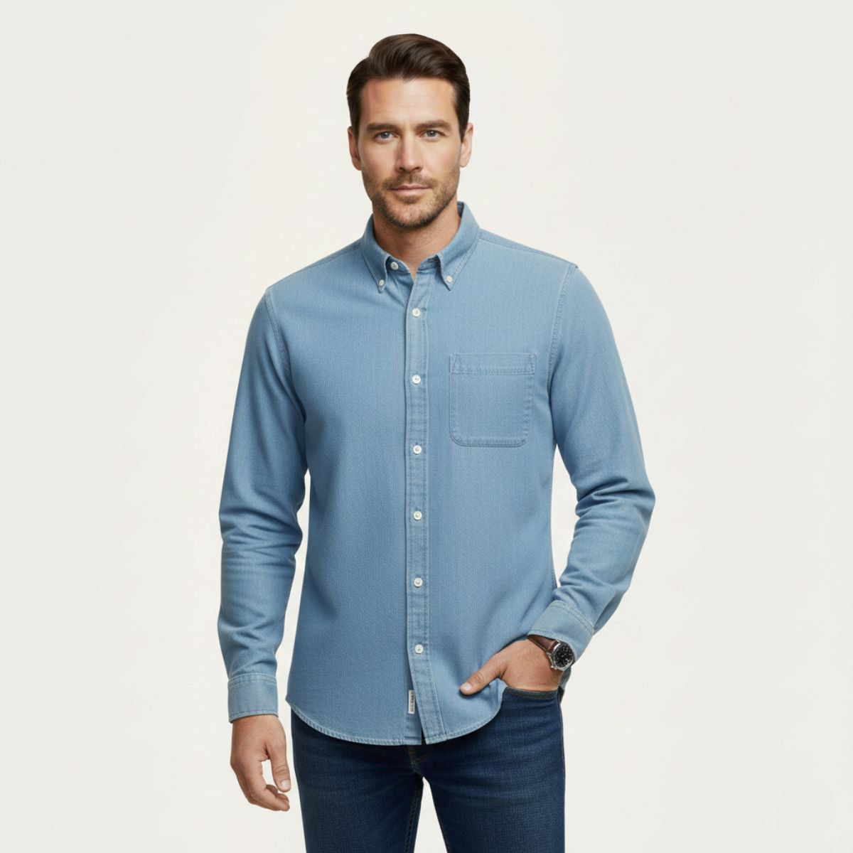 The Boston Casual Denim Shirt for Men