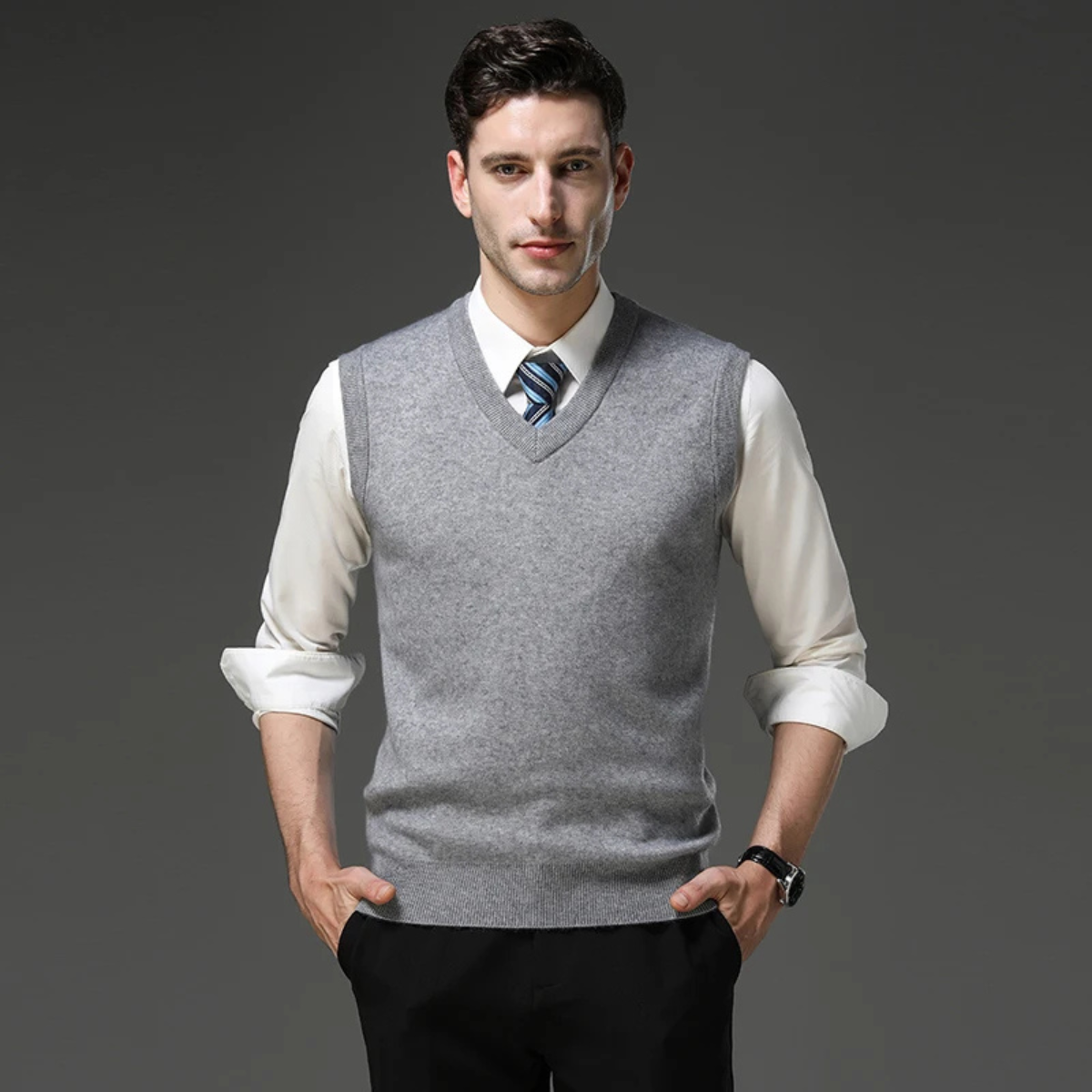The Castellina Men’s Soft Anti Pilling V Neck Knitted Vest