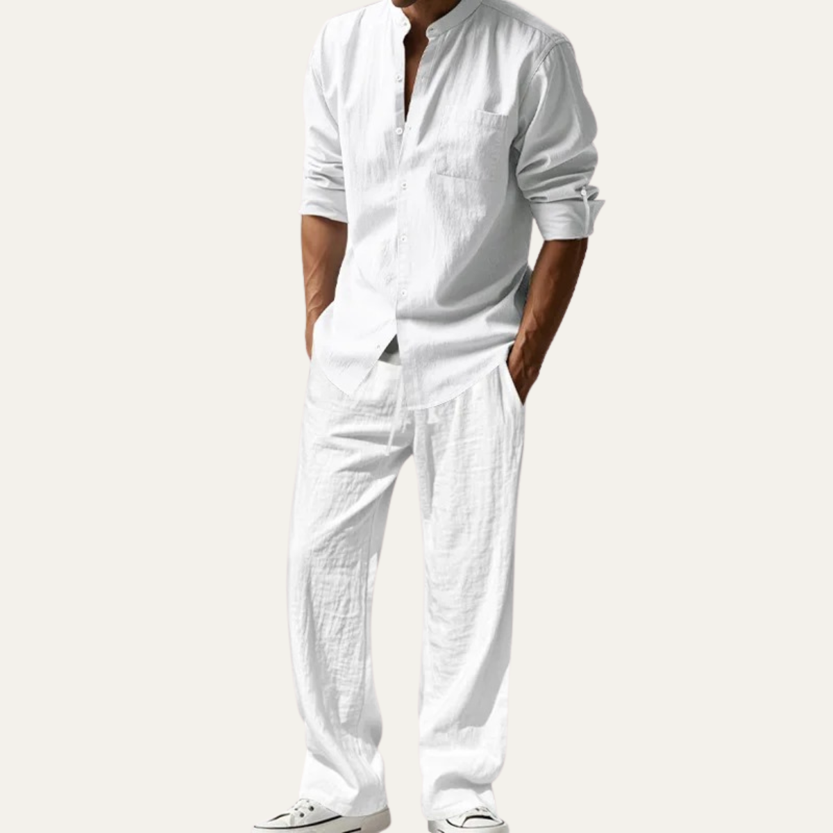 The Lakefield Men’s Relaxed Fit Linen Shirt & Pants Set
