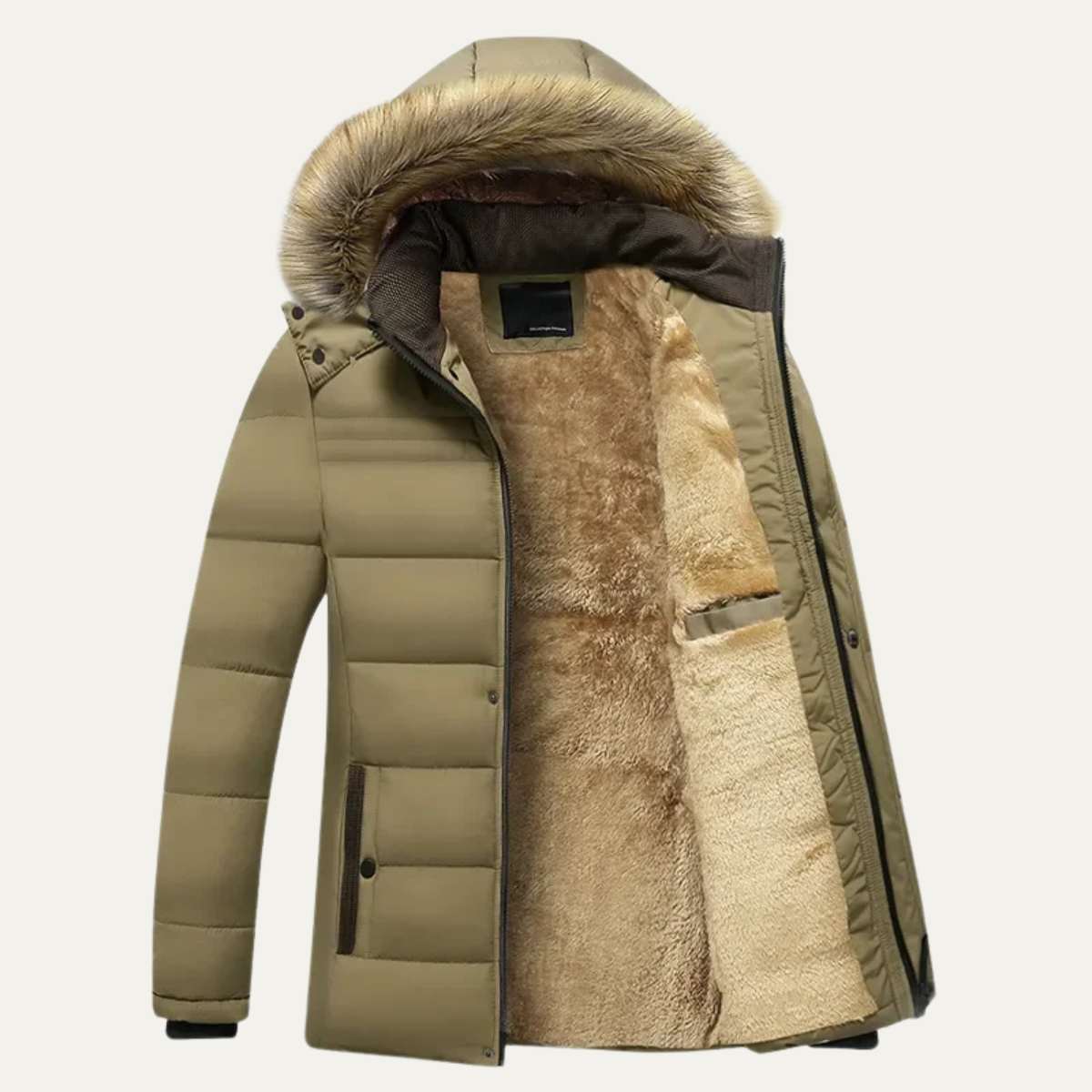 The Marsala Men’s Winter Hooded Warm Fur Collar Jacket